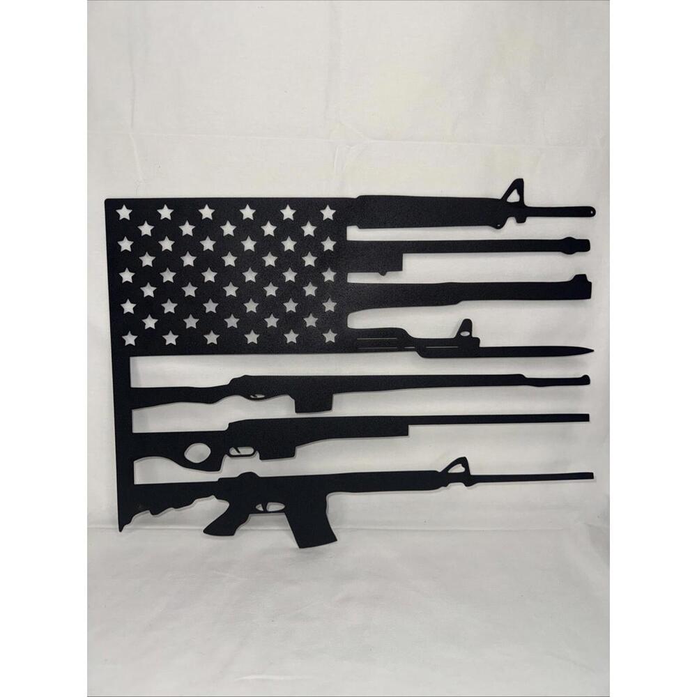Second Amendment American Flag Metal Wall Art